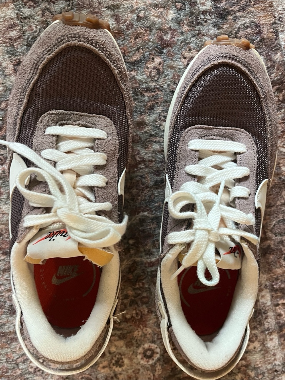 Nike Women’s Mauve Mesh & Suede Sneakers with White Accents